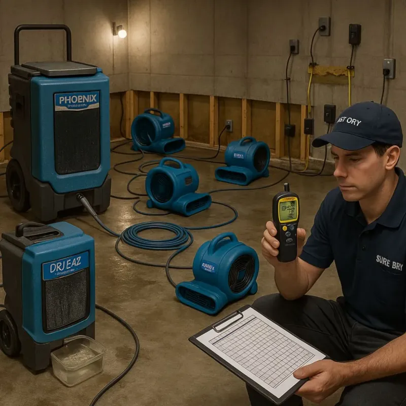 Structural Drying and Dehumidification process in Winnsboro, LA
